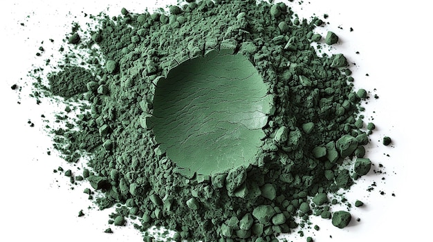 green powder with a green color palette