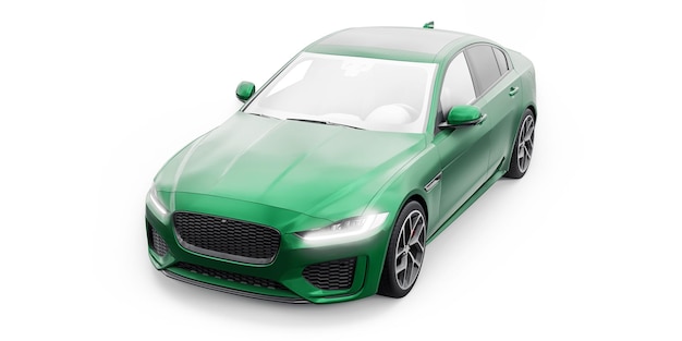 Green Premium sports sedan 3D illustration