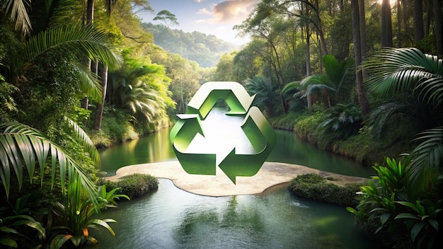 a green recycle sign that says recycle