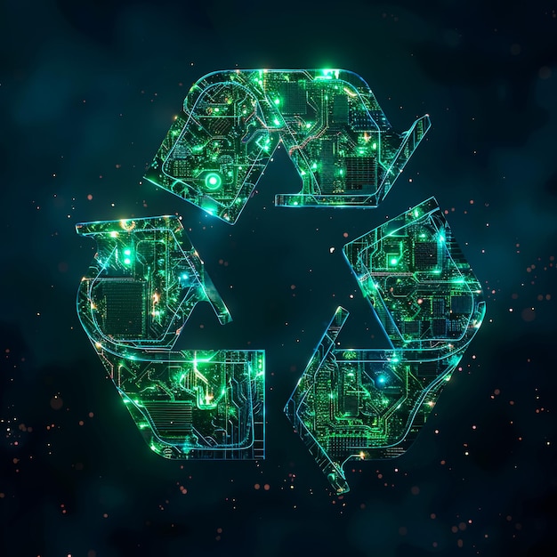 Photo a green recycle symbol with a green recycle symbol on the bottom