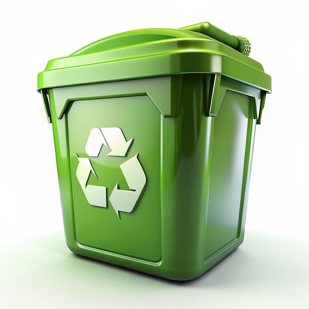 Green recycling container Isolated on transparent background