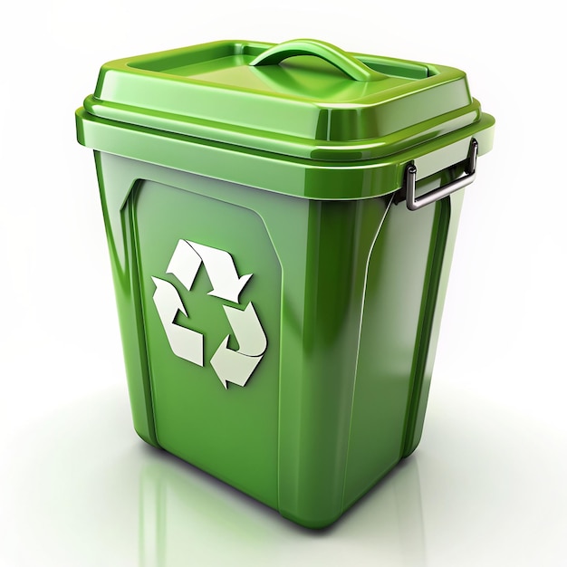 Green recycling container Isolated on transparent background