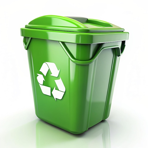 Green recycling container Isolated on transparent background