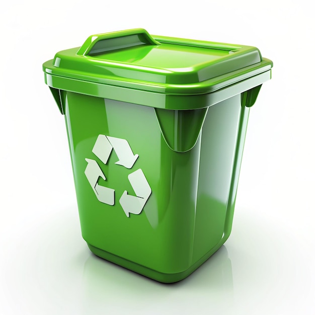 Green recycling container Isolated on transparent background