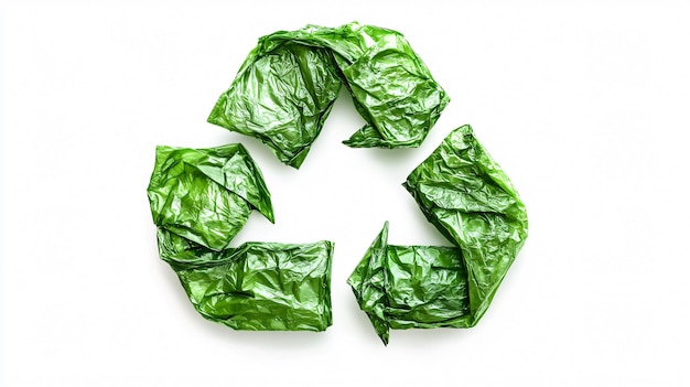 Green Recycling Symbol From Plastic Waste