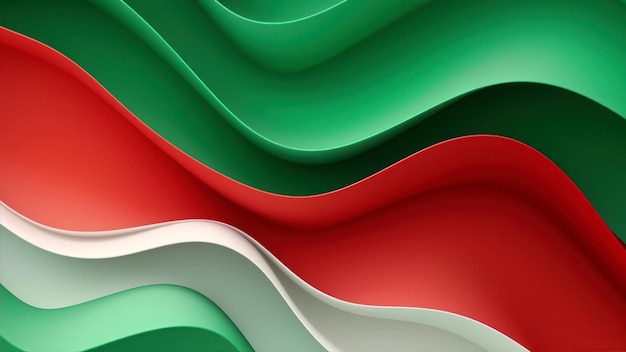 Green and red background with a white stripe