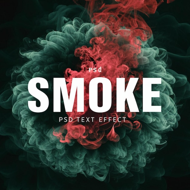 a green and red image of smoke and a green background