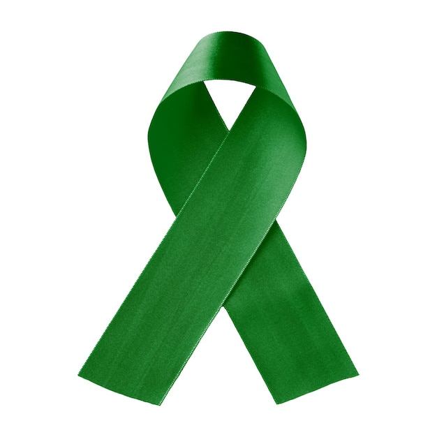 Green Ribbon Element on White Background