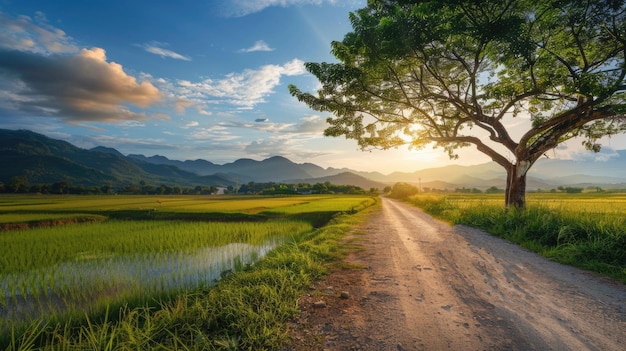 green rice fields