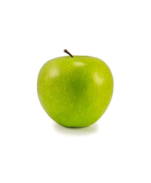 Green ripe apple isolated on white background