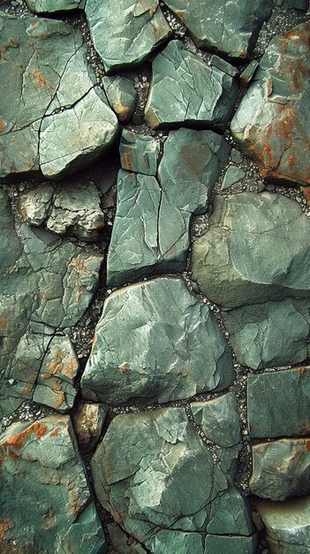 a green rock with a green and gray rock in the middle