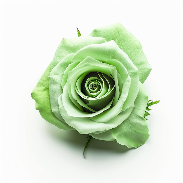 Green Rose Isolated on White Background