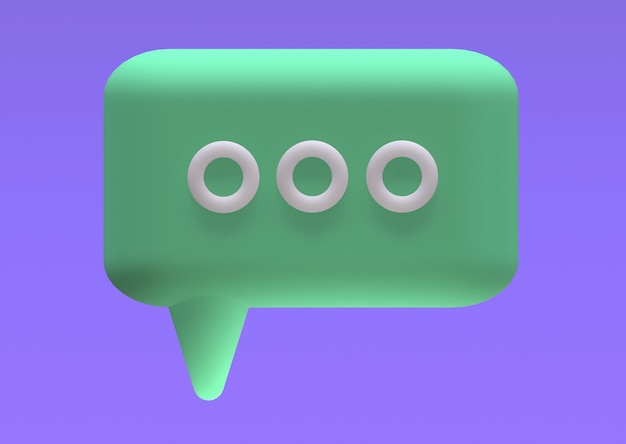 A green round speech bubble with dotes on it