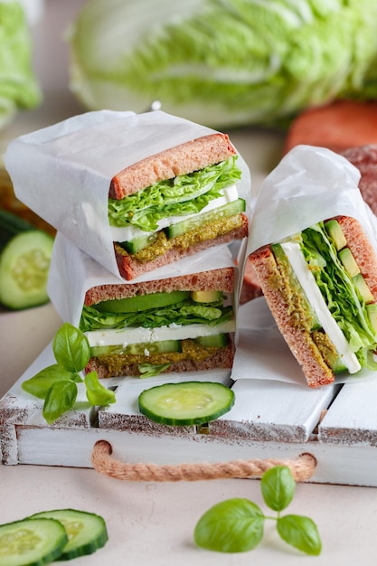 green sandwich