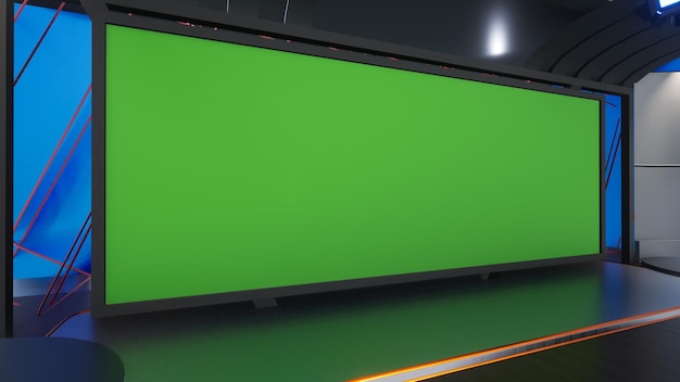 Green Screen Studio 2267_3D Virtual TV Studio News_Studio Background