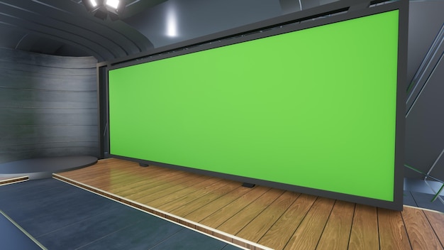 Green Screen Studio 2267_3D Virtual TV Studio News_Studio Background