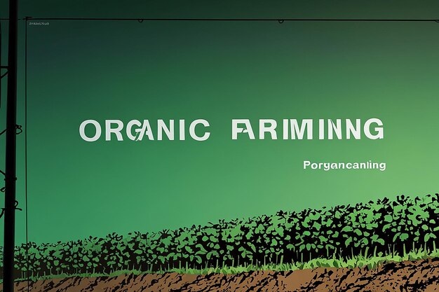 Photo a green screen with the word organic farming