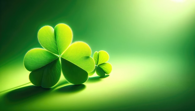 Green shamrock clover leaves natural spring background green st patricks day