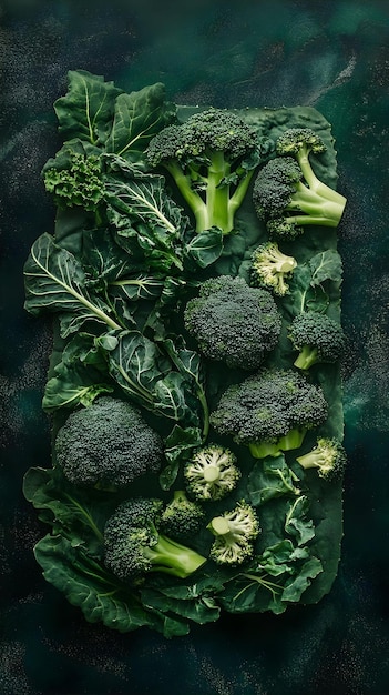 Photo a green sheet with broccoli