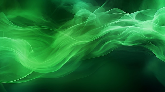 green smoke on a dark background with a green background