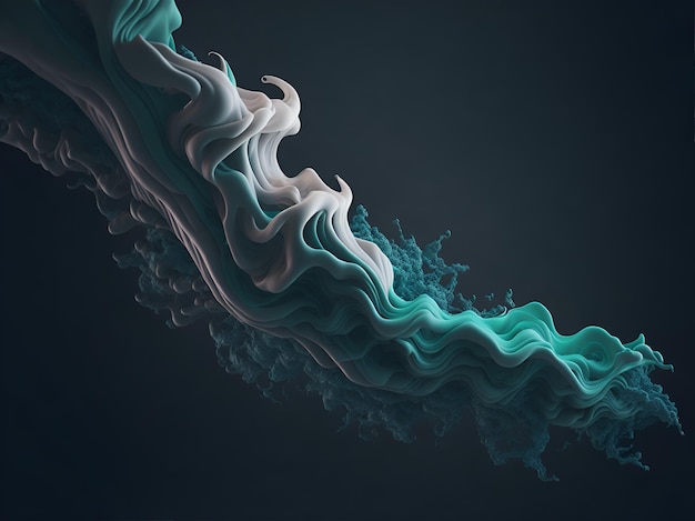 A green smoke wave with a light background