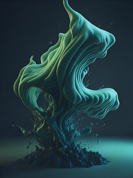 A green smoke wave with a light background