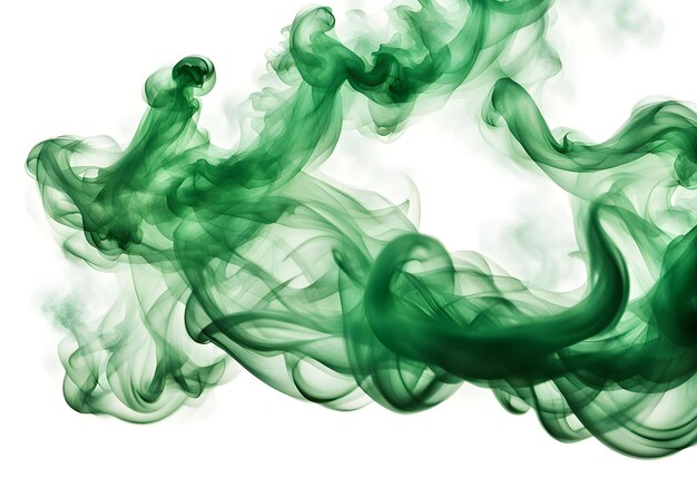 green smoke on white background