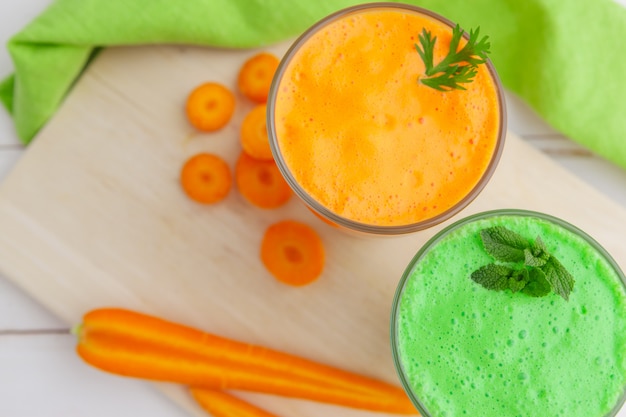 Green smoothie in glass