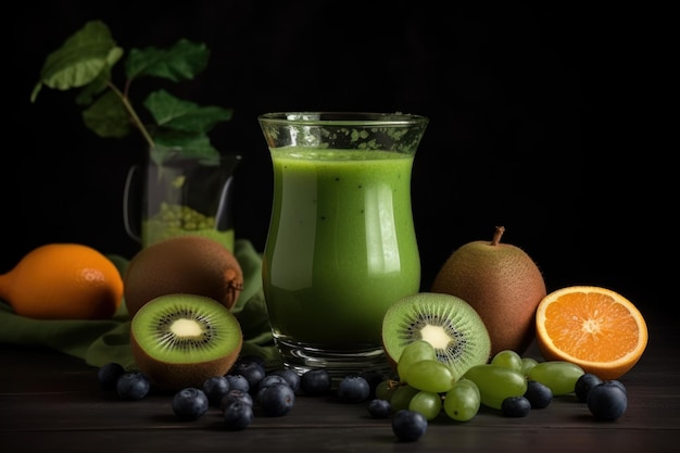 Green smoothie organic fruits Generate Ai