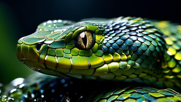 Green snake skin texture