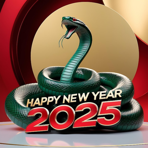 Photo a green snake with a 2025 on it