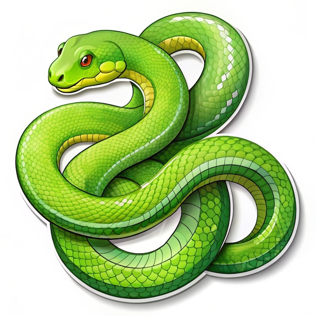 Photo a green snake with white spots on its face and a green head