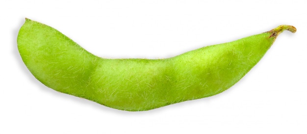 Green soy bean isolated on white clipping path