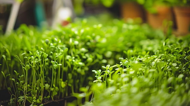 Photo green sprout plants farming symbolizes agricultural automation in a smart farm glasshouse