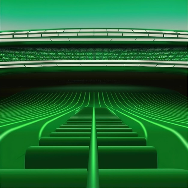 A green stadium with a green background and a green stadium