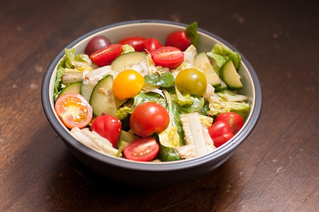 Green summer salad with cherry tomatoes