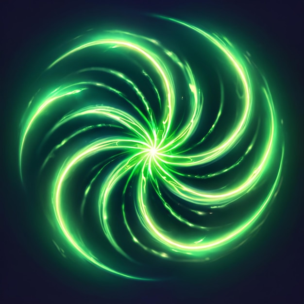 a green swirl with the word  glow in the dark