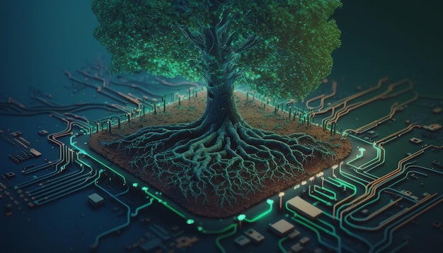 Green technology concept ecofriendly environment Generative AI