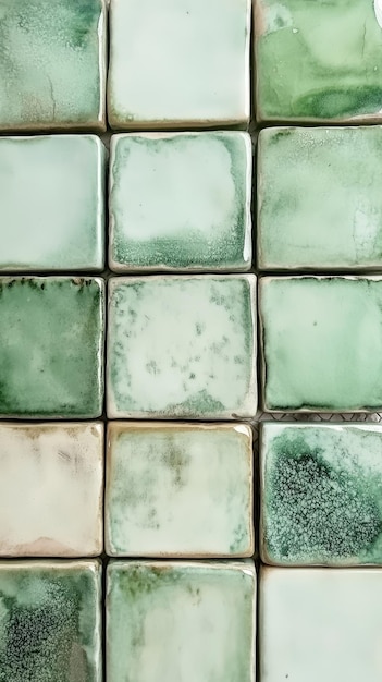 Photo a green tile with green and white squares that say  green