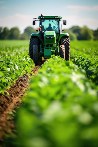 Green Tractor farming rural