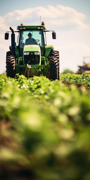 Green Tractor farming rural