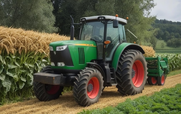 Photo a green tractor with the word  tractor  on the side of it