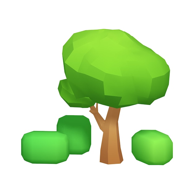 Green Tree 3d render vector illustrations