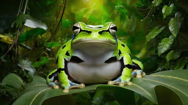 Green tree frog dumpy frog papua green tree frog