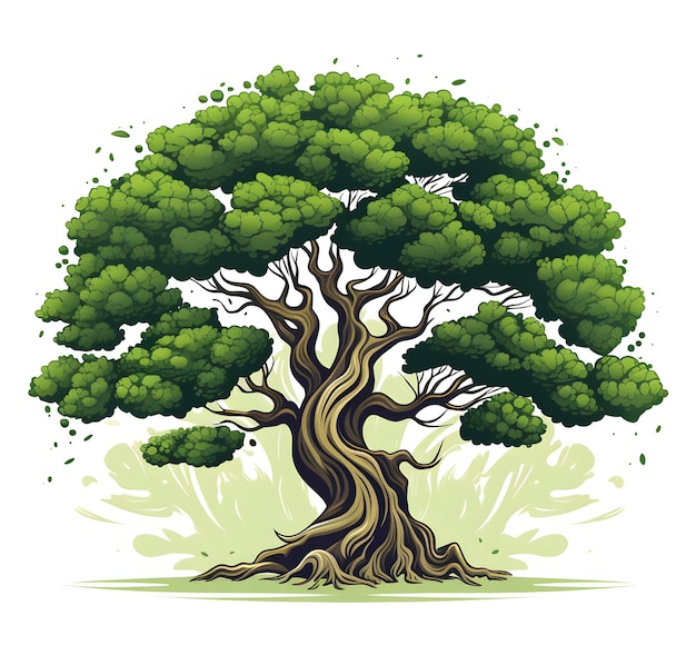 green tree image vector graphic art cartoon