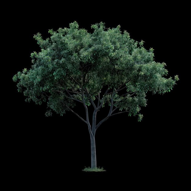 Photo green tree isolated on black background