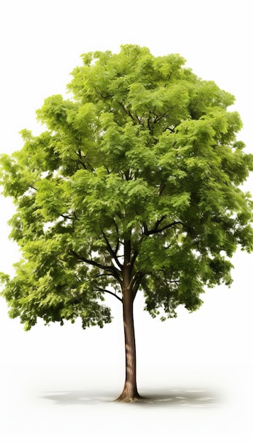 Green tree isolated on white background Realistic 3d illustration