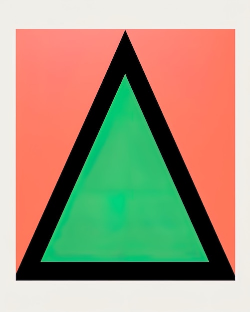 Photo a green triangle with a black outline on it