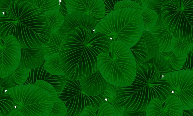 Green tropical leaves pattern abstract spring nature wallpaper design background