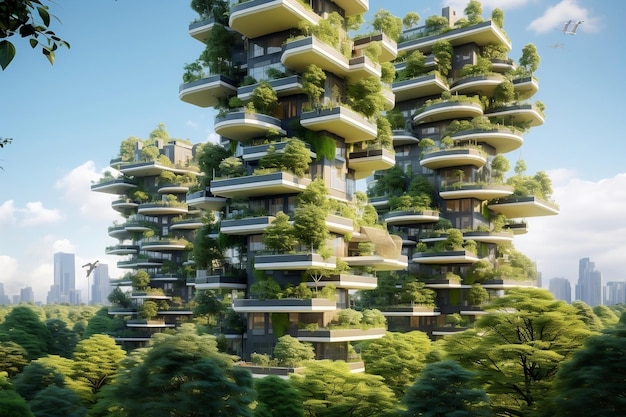 Green Urban Architecture Concept Generative AI